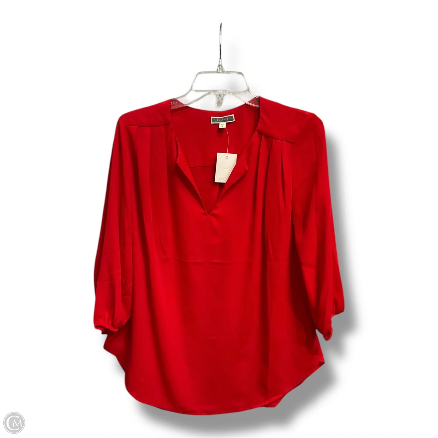 Blouse 3/4 Sleeve By Pleione In Red, Size: M