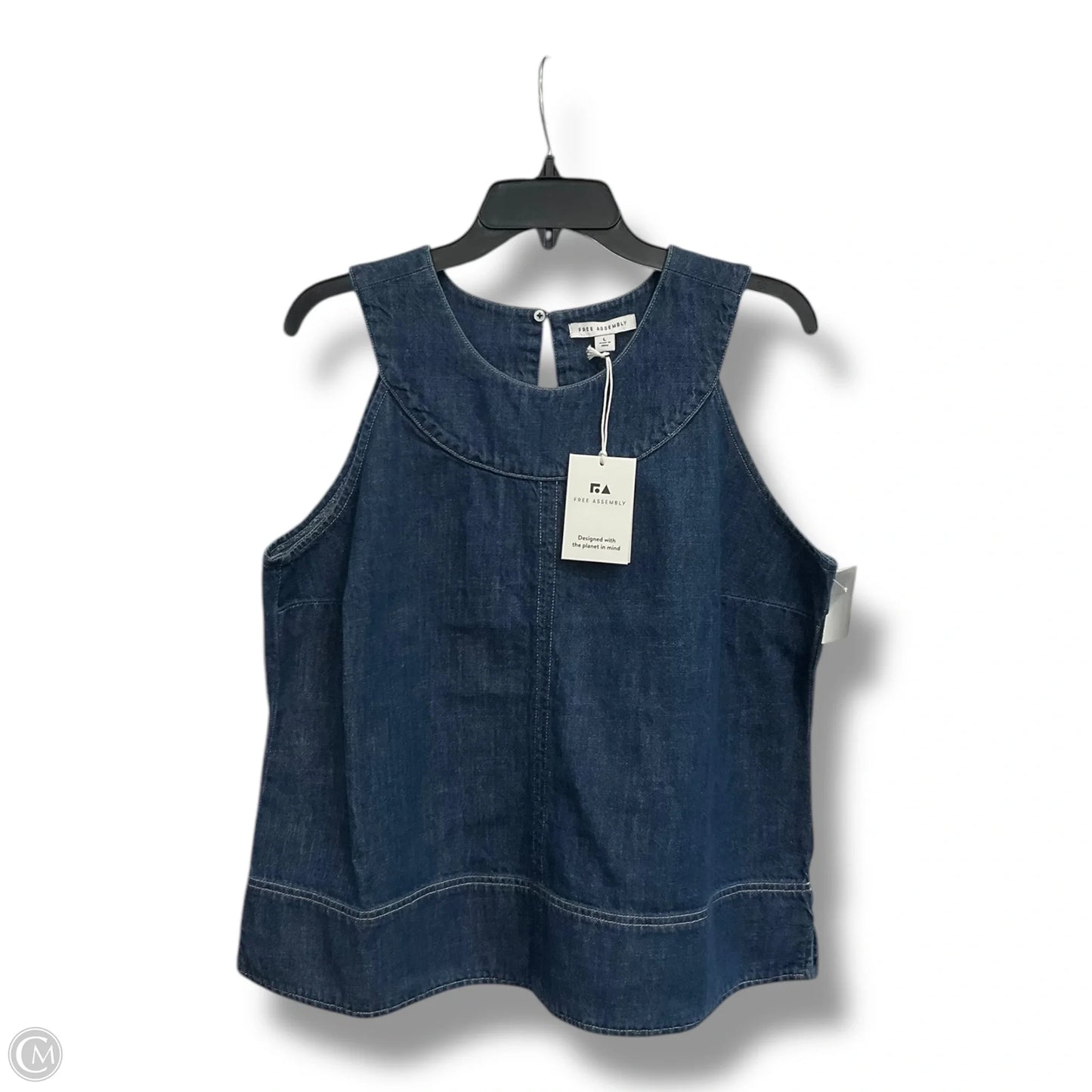 Top Sleeveless By Free Assembly In Blue, Size: L