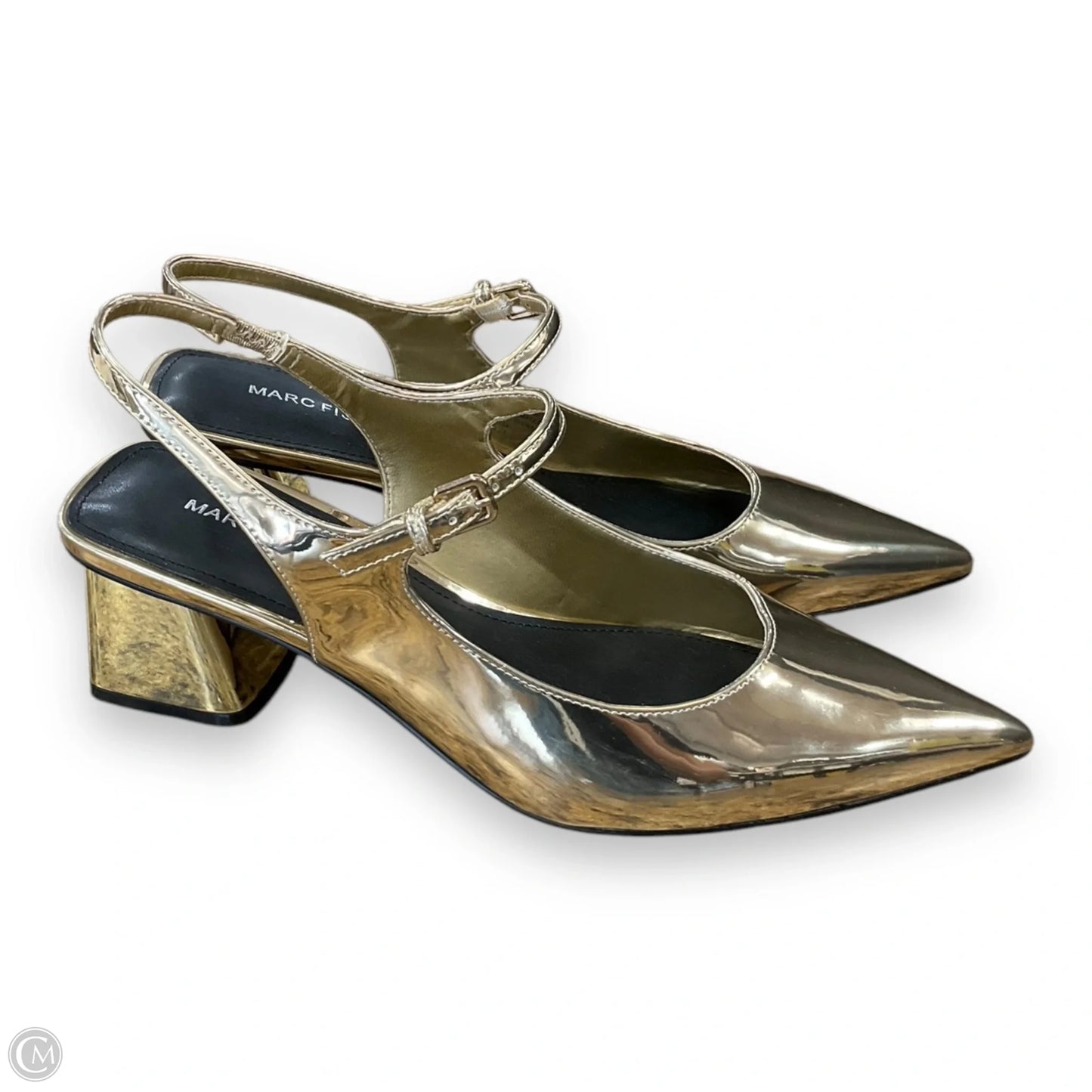 Shoes Heels Block By Marc Fisher In Gold, Size: 9.5