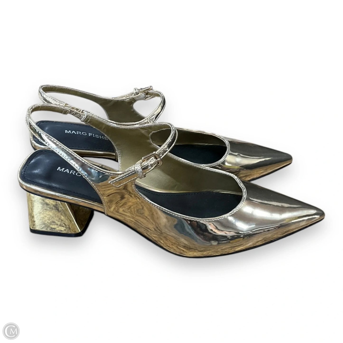 Shoes Heels Block By Marc Fisher In Gold, Size: 9.5