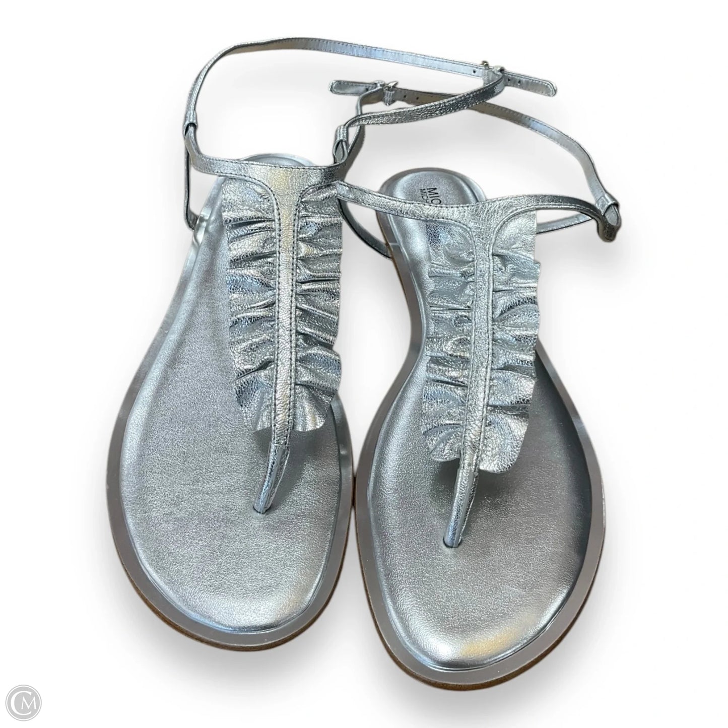 Sandals Flats By Michael By Michael Kors In Silver, Size: 10
