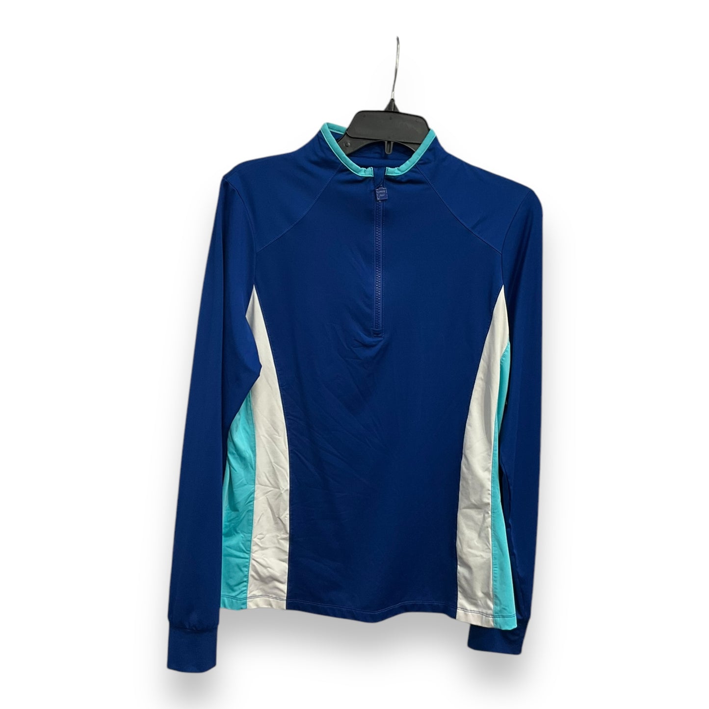 Athletic Top Long Sleeve Collar By Fila In Blue, Size: S