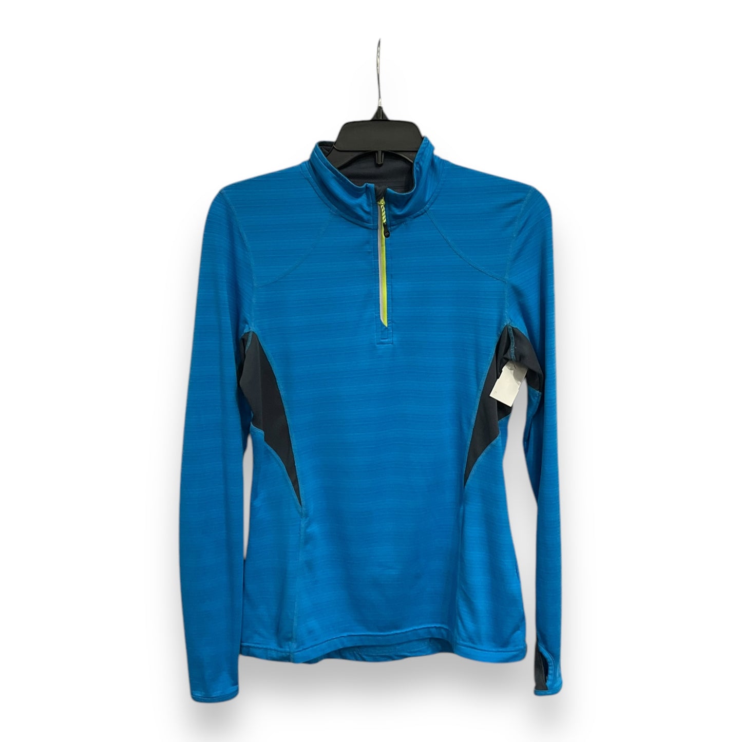 Athletic Top Long Sleeve Collar By Mondetta In Blue, Size: S