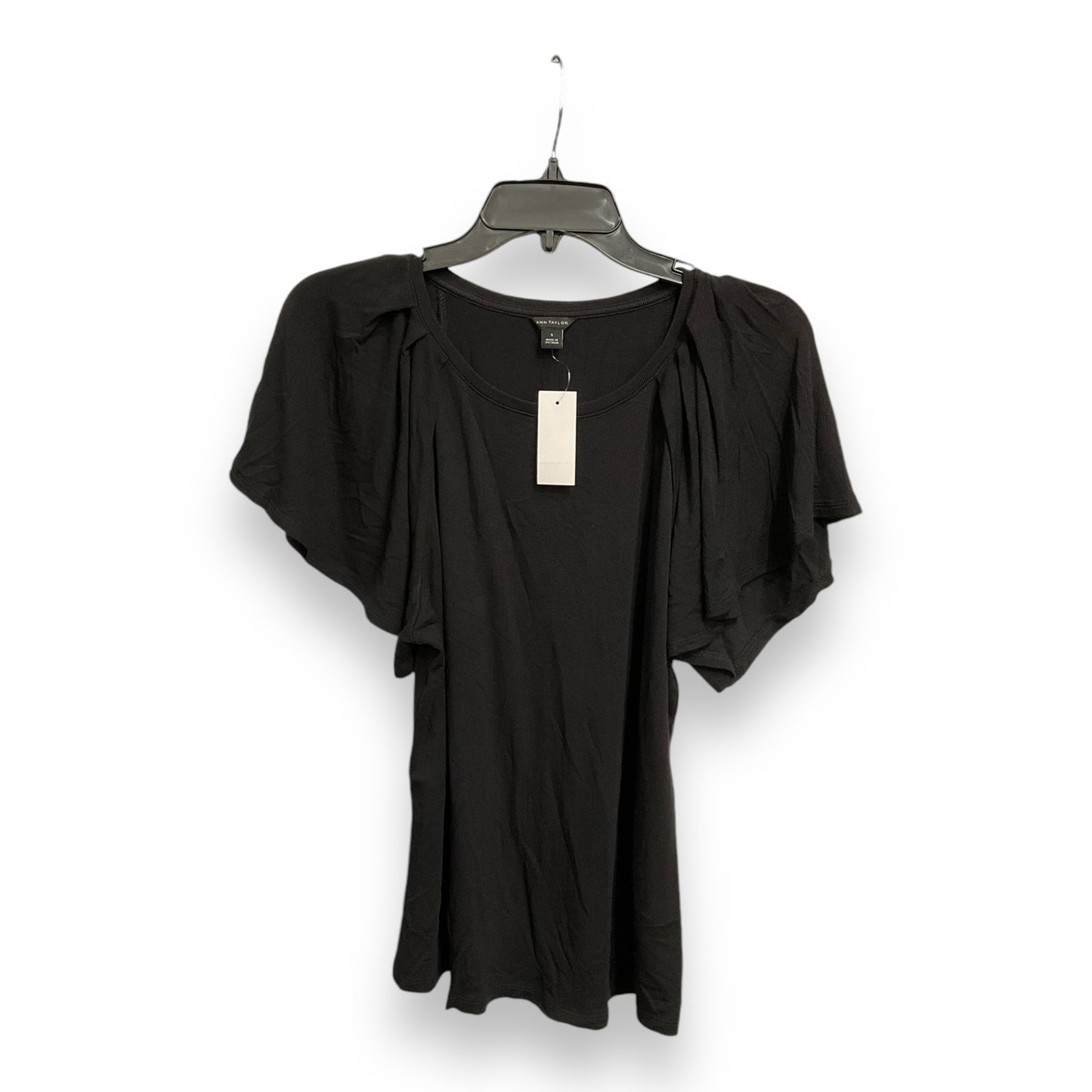 Top Short Sleeve By Ann Taylor In Black, Size: S