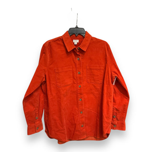 Jacket Shirt By J. Crew In Orange, Size: M