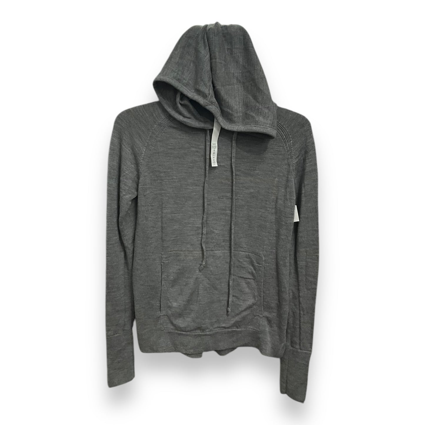 Athletic Top Long Sleeve Hoodie By Lululemon In Grey, Size: 4