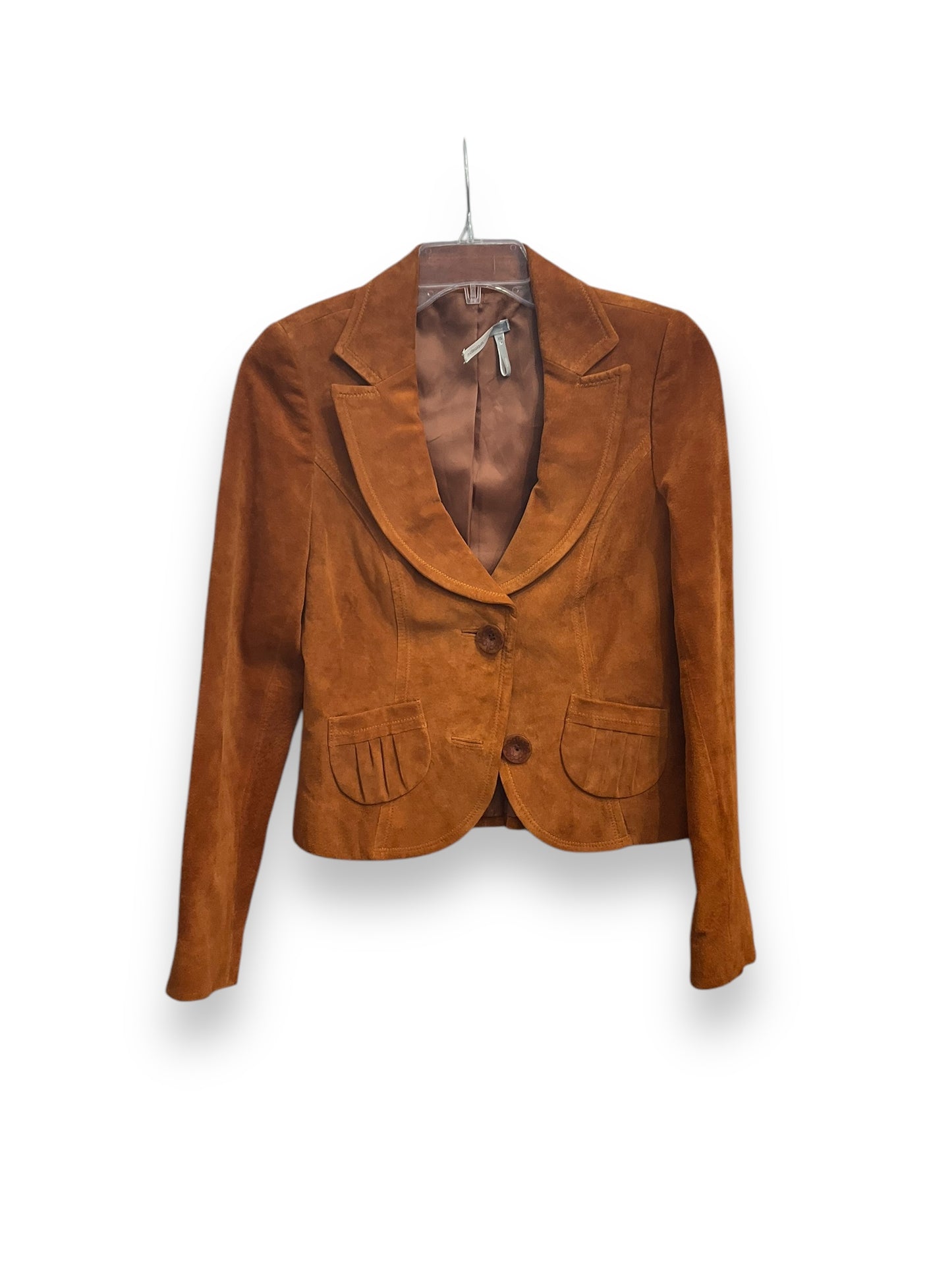 Jacket Leather By Classiques Entier In Orange, Size: Xs