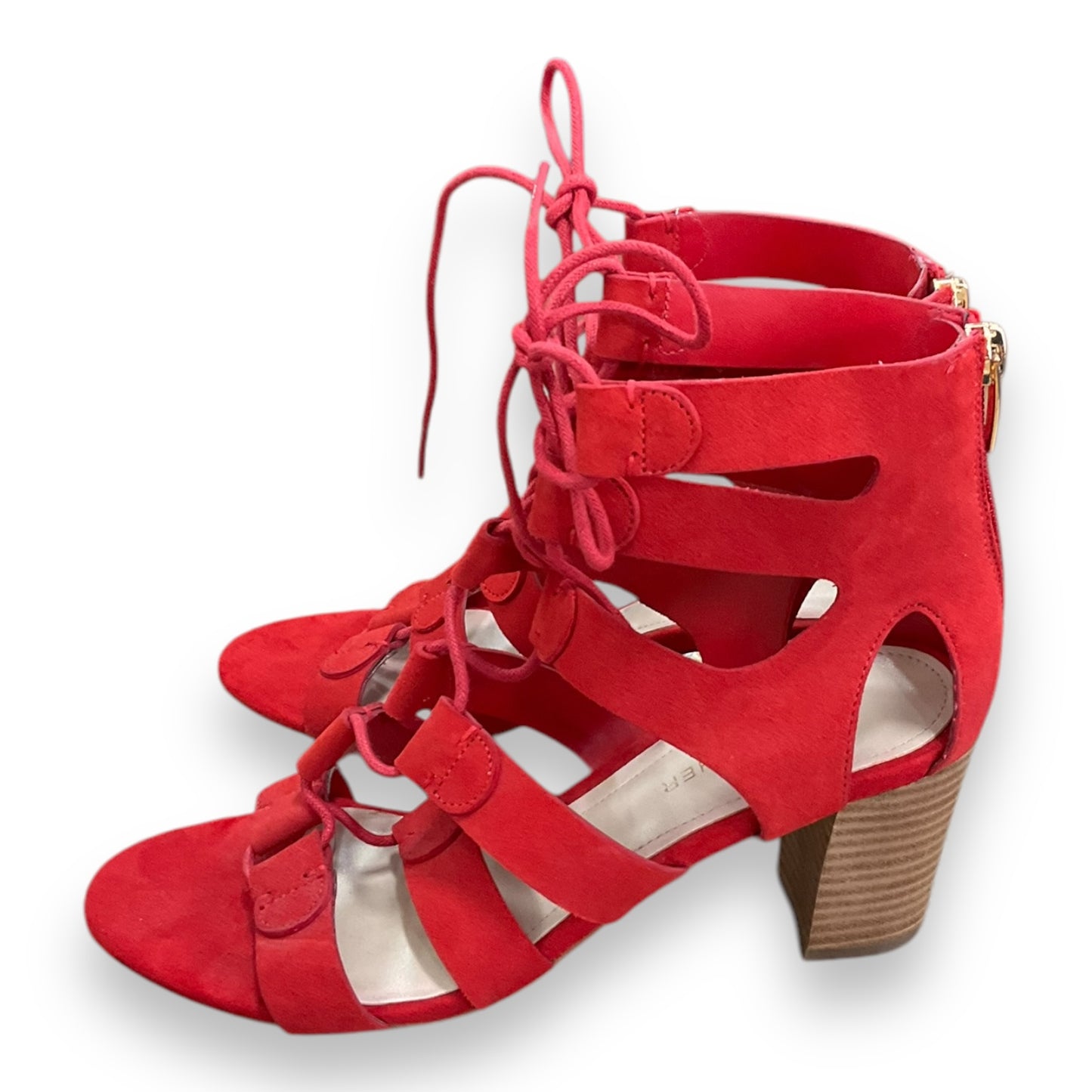 Sandals Heels Block By Marc Fisher In Red, Size: 7