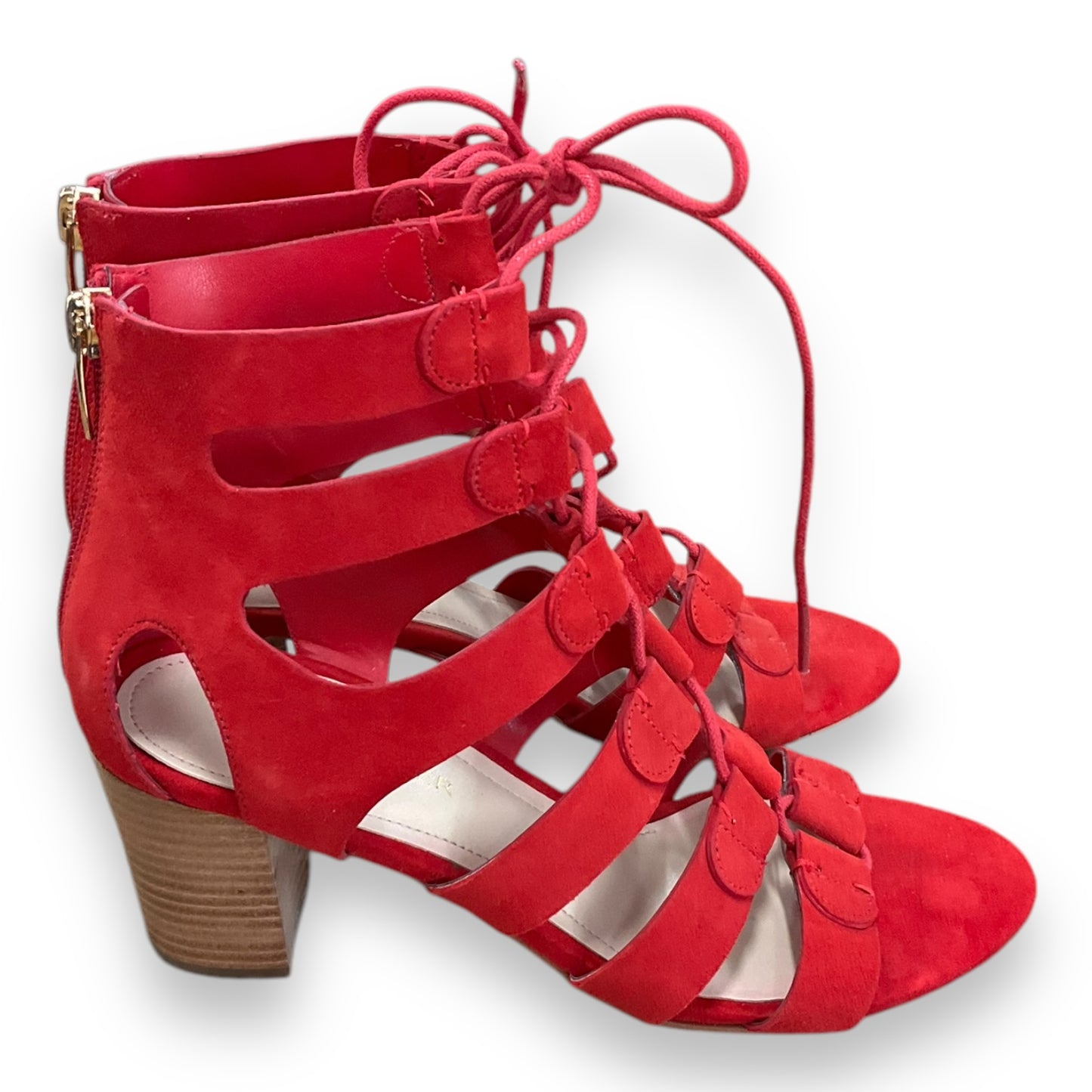 Sandals Heels Block By Marc Fisher In Red, Size: 7