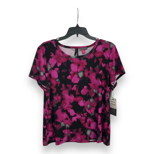 Top Short Sleeve By Vince Camuto In Black & Pink, Size: L