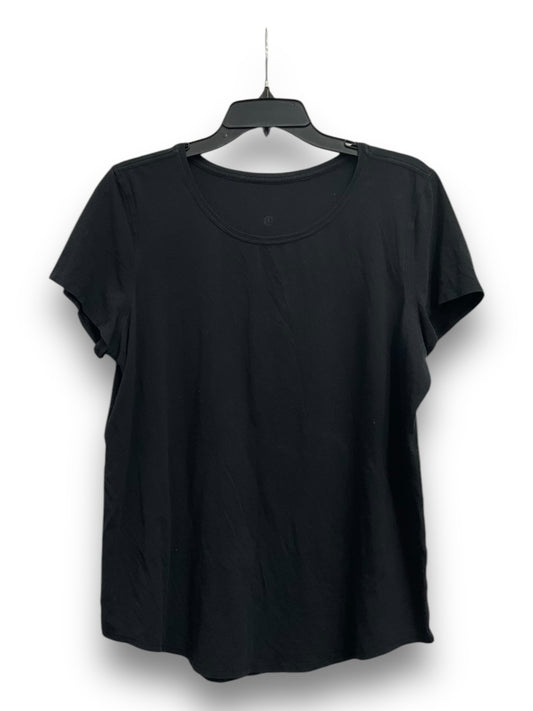 Athletic Top Short Sleeve By Lululemon In Black, Size: L