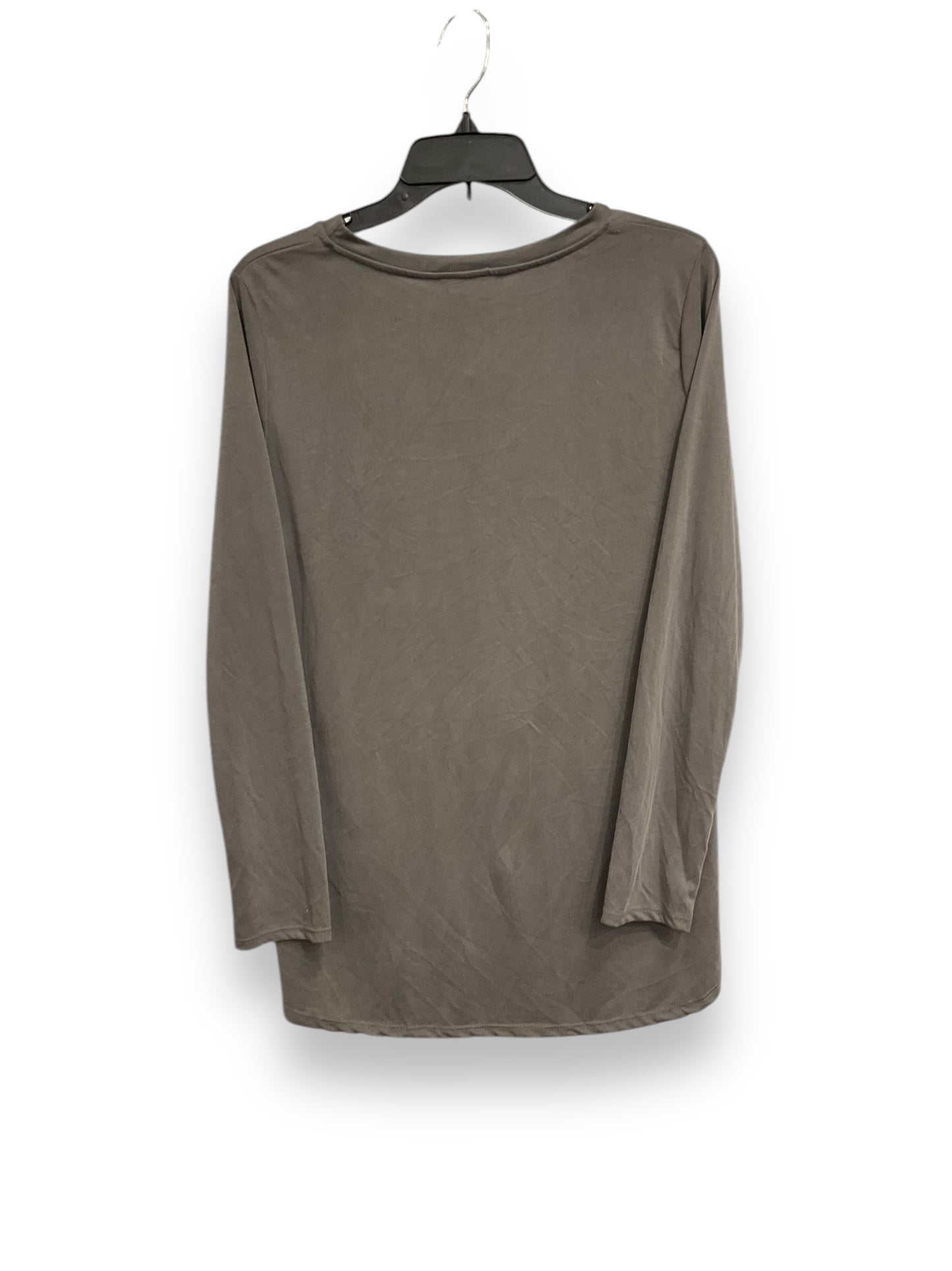 Top Long Sleeve Basic By Lush In Grey, Size: M