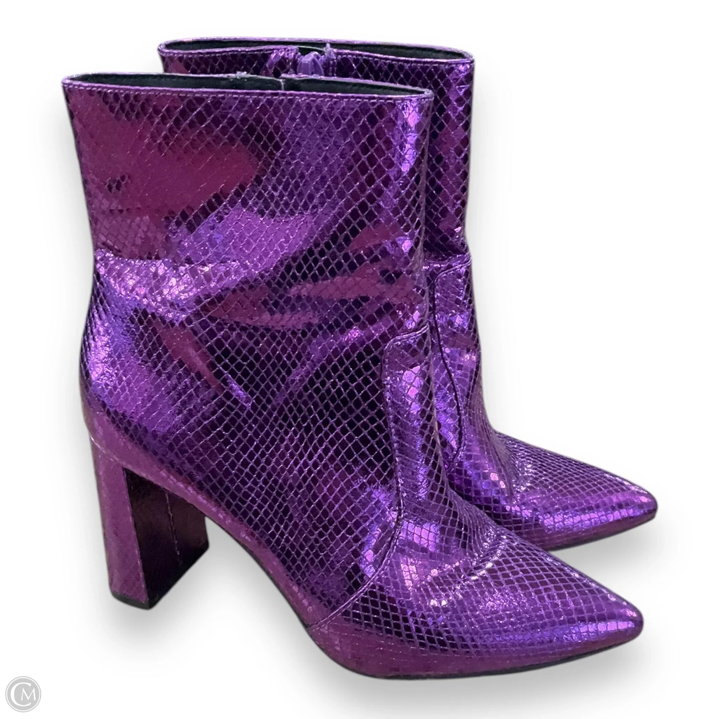 Boots Ankle Heels By Inc In Purple, Size: 7