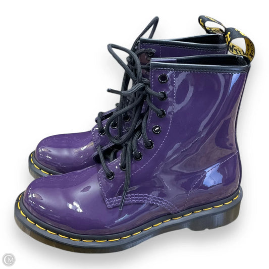 Boots Ankle Flats By Dr Martens In Purple, Size: 7