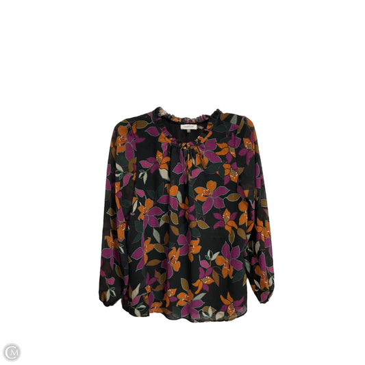 Blouse Long Sleeve By Calvin Klein In Multi-colored, Size: S