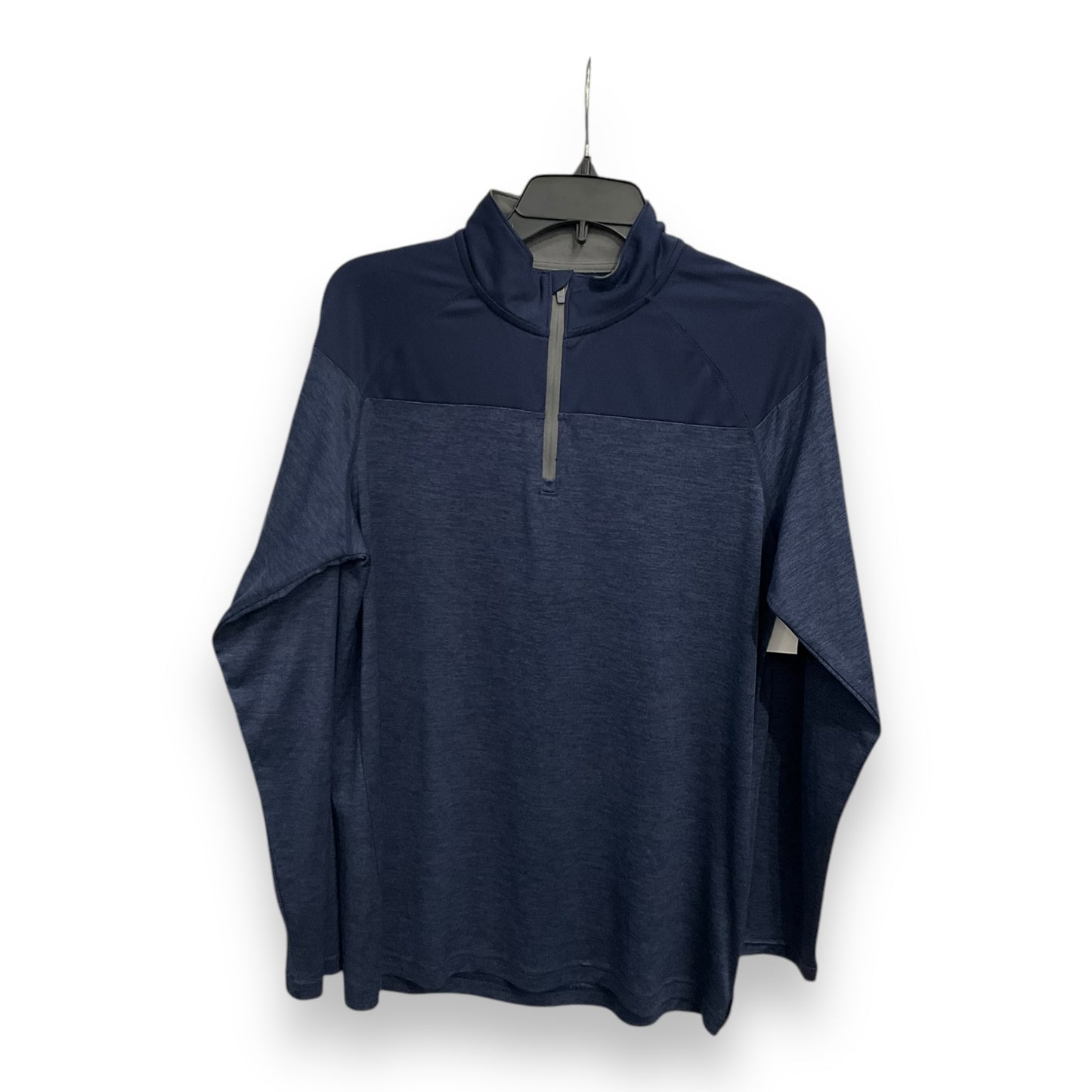 Athletic Top Long Sleeve Collar By Under Armour In Blue, Size: S