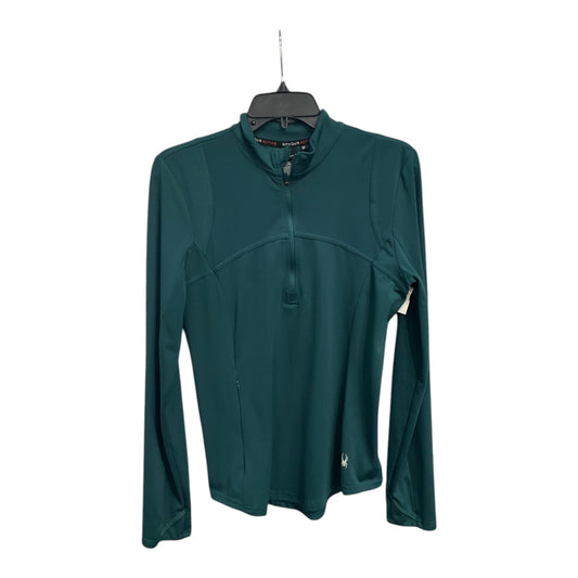 Athletic Top Long Sleeve Collar By Spyder In Green, Size: M