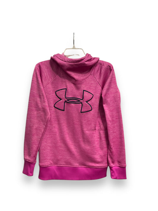 Athletic Sweatshirt Hoodie By Under Armour In Pink, Size: M