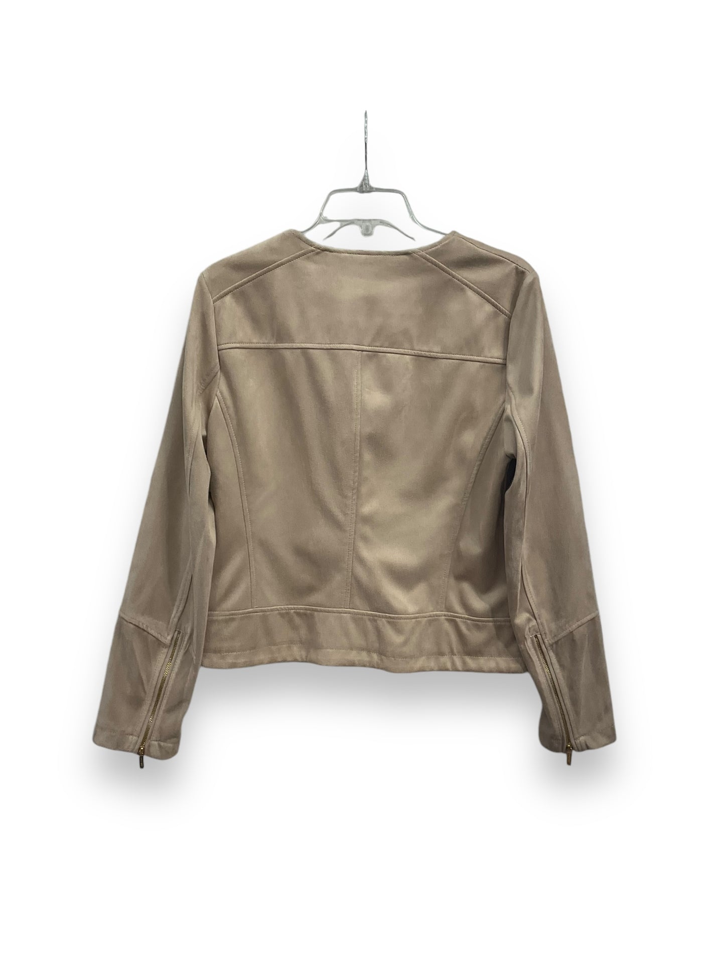 Jacket Moto By Calvin Klein In Tan, Size: L