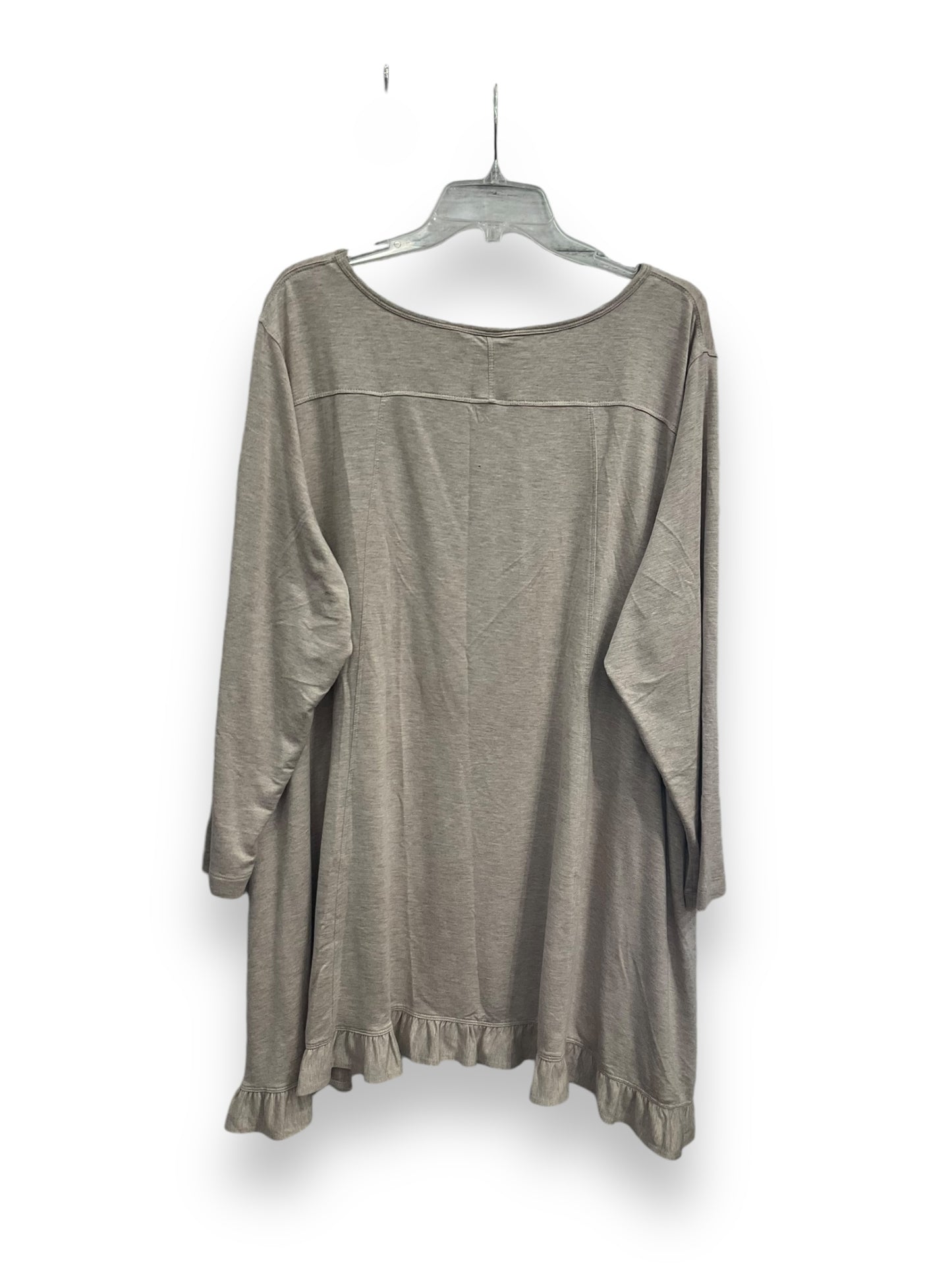 Top Long Sleeve By Ali Miles In Tan, Size: 1x