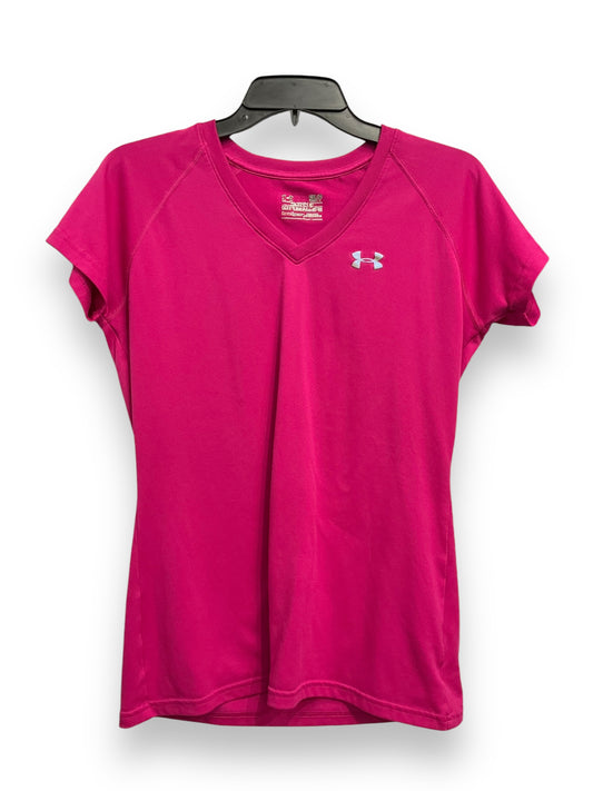 Athletic Top Short Sleeve By Under Armour In Pink, Size: S