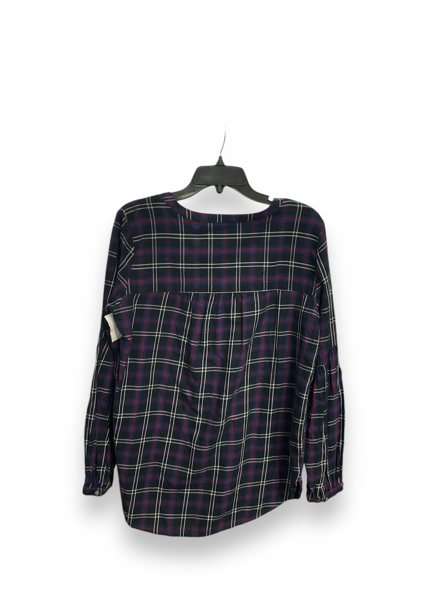 Top Long Sleeve By Loft In Plaid, Size: M