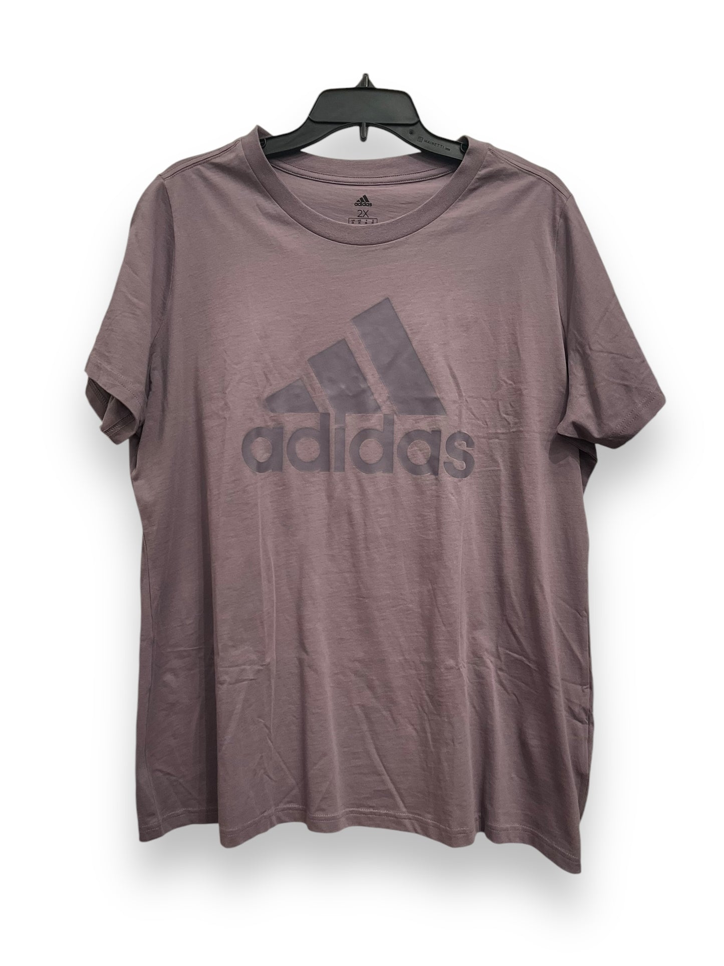 Athletic Top Short Sleeve By Adidas In Purple, Size: 2x