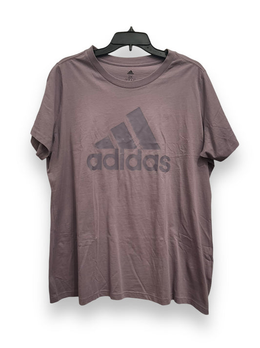 Athletic Top Short Sleeve By Adidas In Purple, Size: 2x