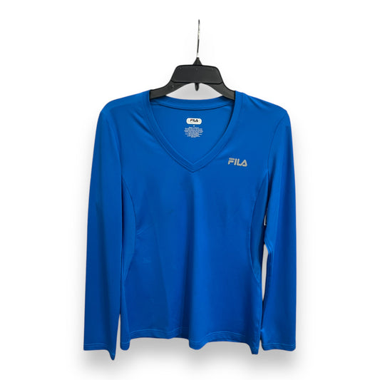 Athletic Top Long Sleeve Crewneck By Fila In Blue, Size: M