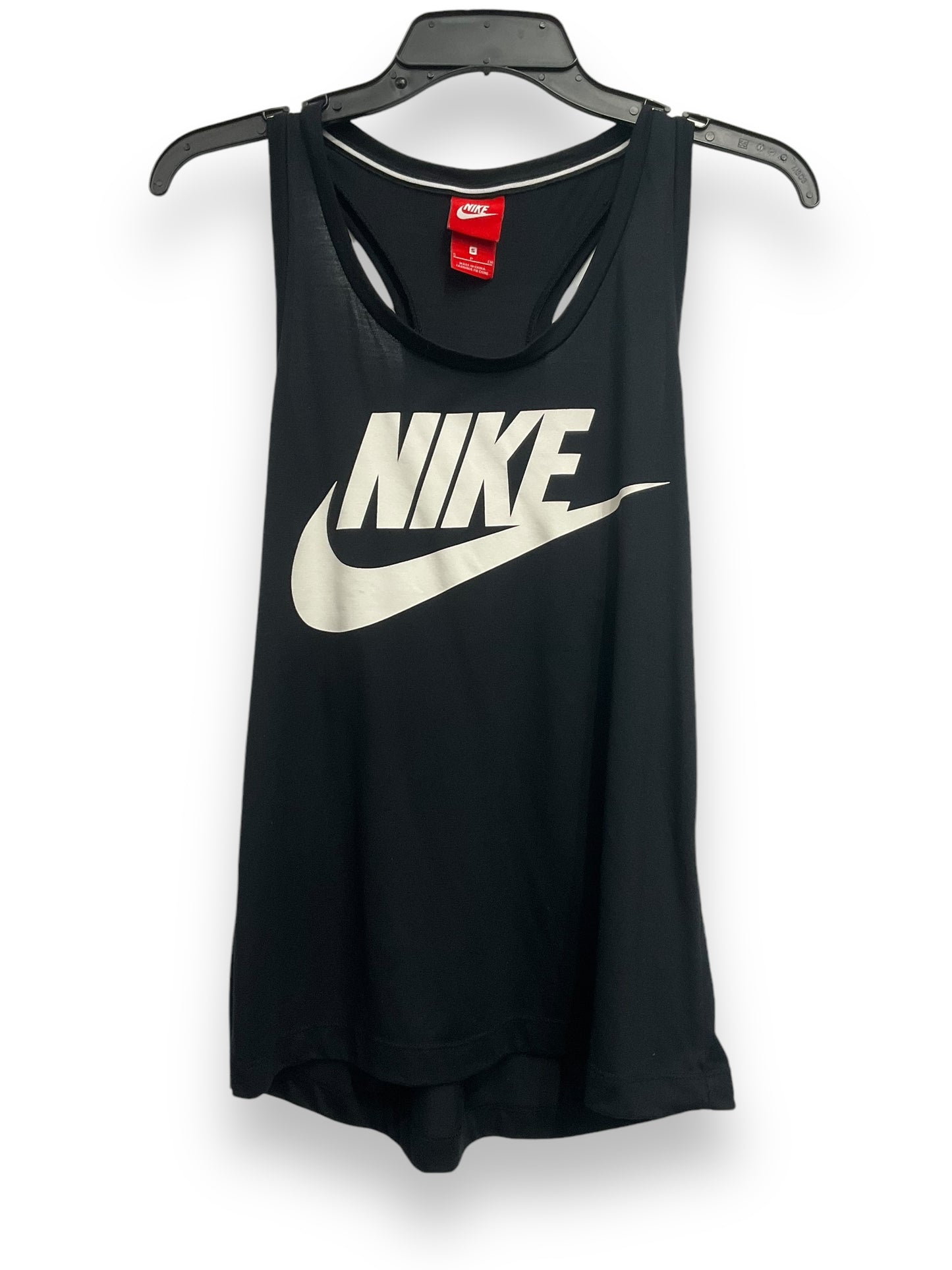 Athletic Tank Top By Nike Apparel In Black & White, Size: S