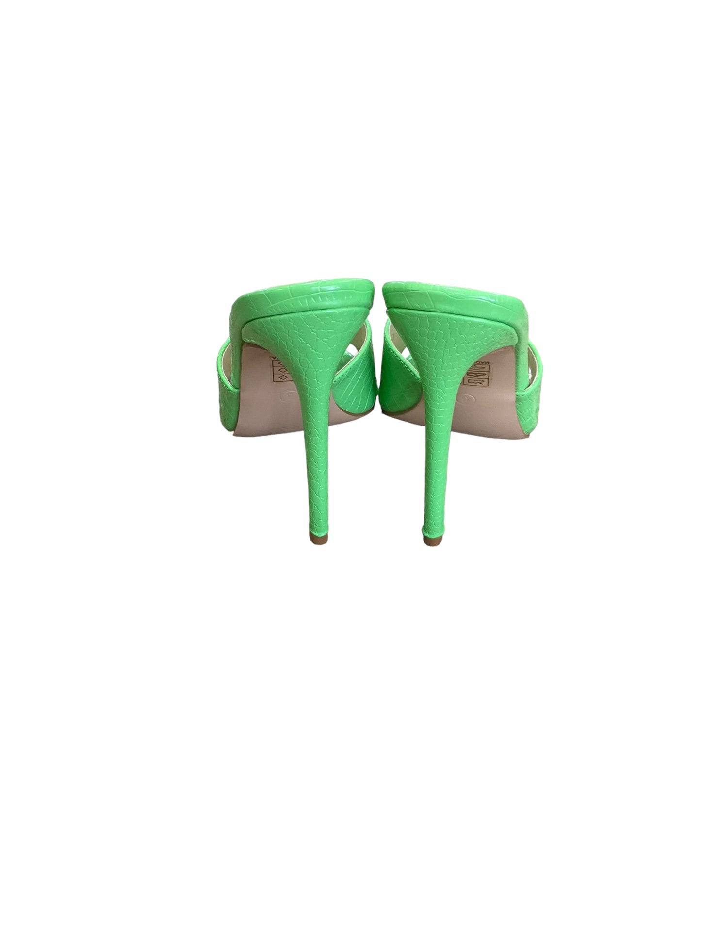 Green Sandals Heels Stiletto Pretty Little Thing, Size 9