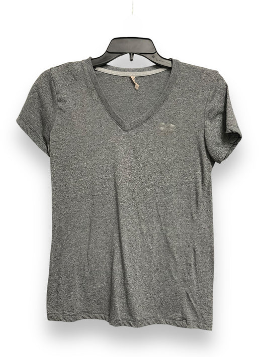 Athletic Top Short Sleeve By Under Armour In Grey, Size: Xs