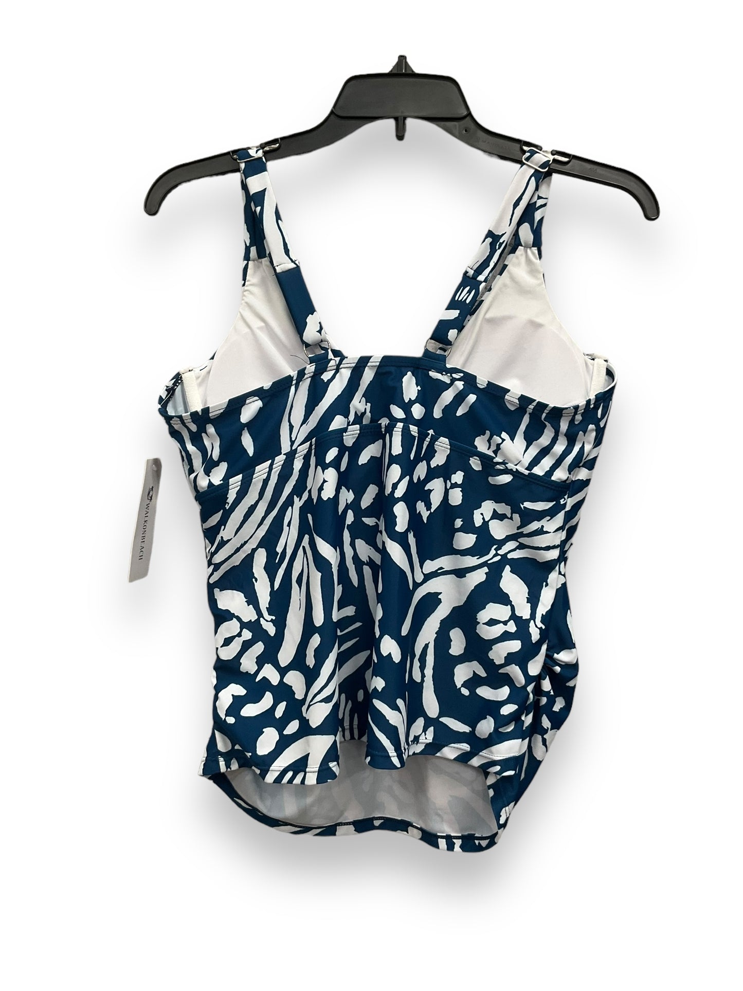 Blue & White Swimsuit Top Clothes Mentor, Size L