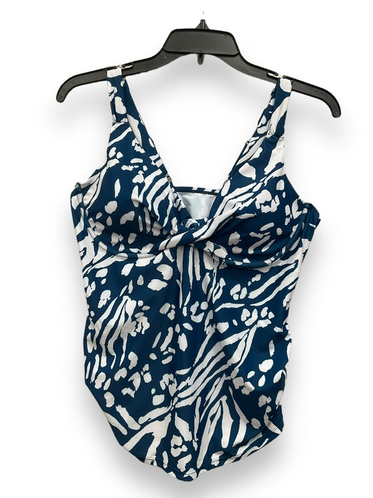 Blue & White Swimsuit Top Clothes Mentor, Size L