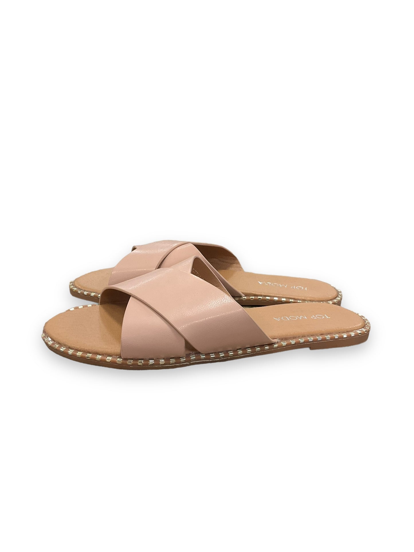 Pink Sandals Flats Top Moda