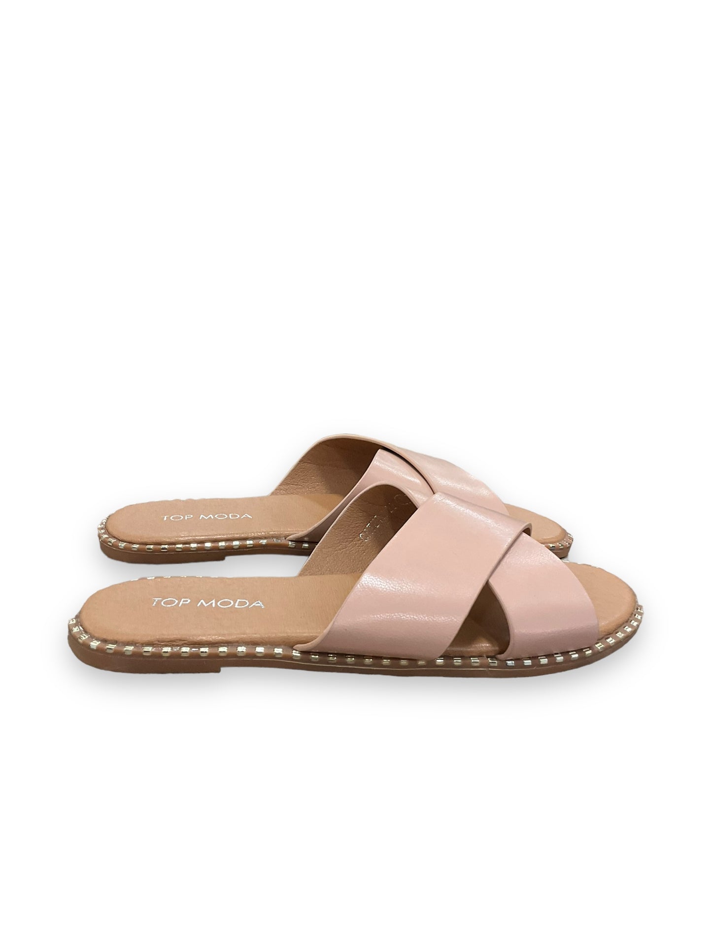 Pink Sandals Flats Top Moda