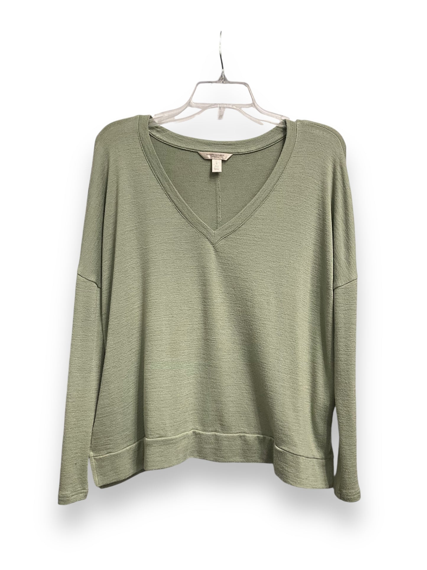 Top Long Sleeve By Banana Republic In Green, Size: S