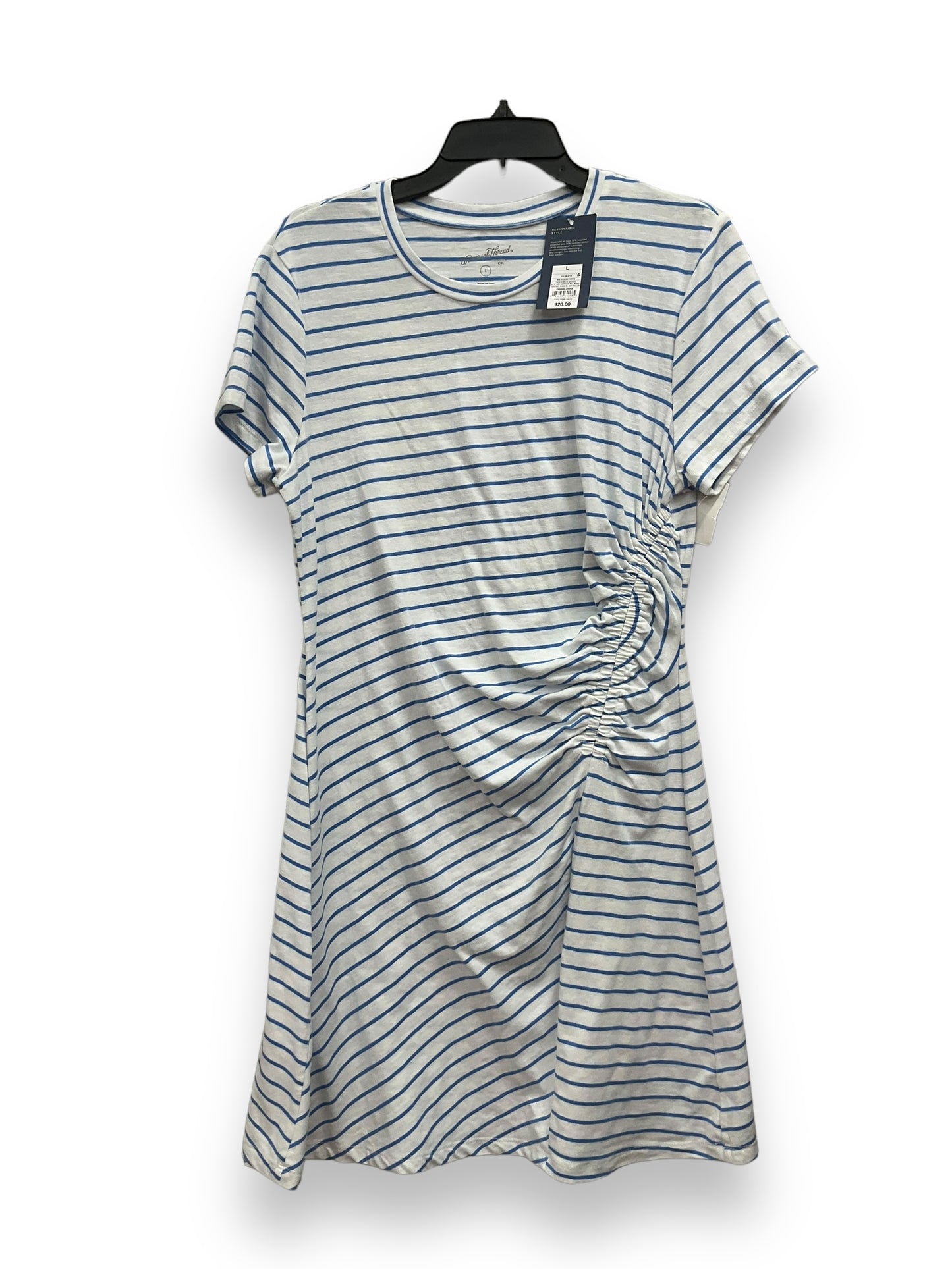 Striped Pattern Dress Casual Midi Universal Thread, Size L