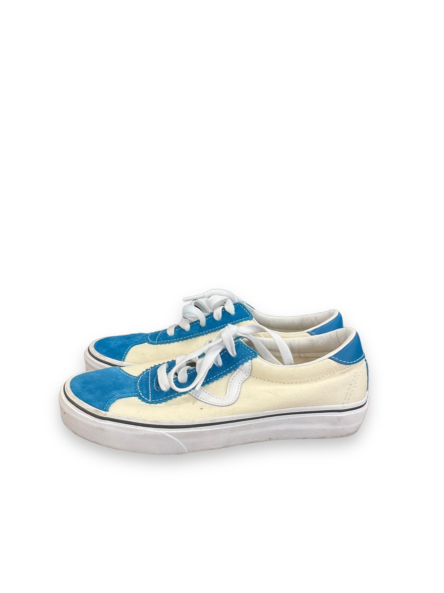 Shoes Sneakers By Vans In Blue & Cream, Size: 7.5