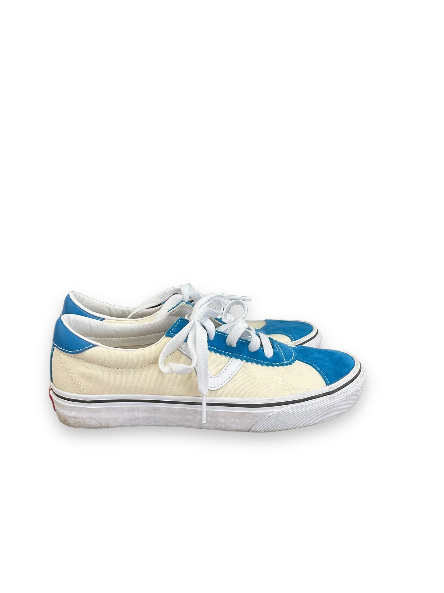 Shoes Sneakers By Vans In Blue & Cream, Size: 7.5