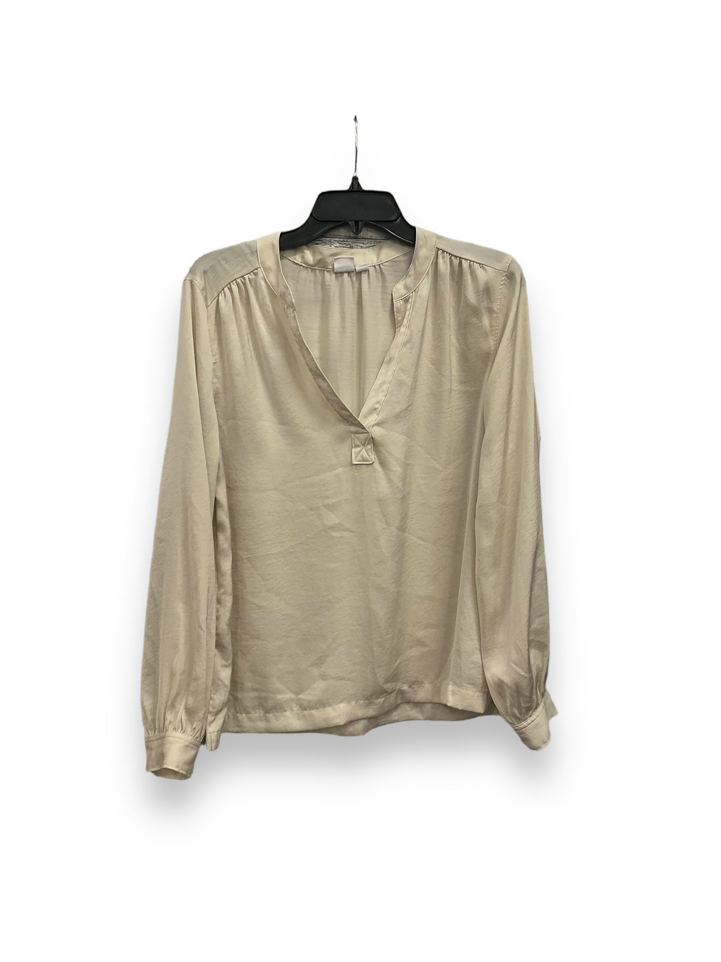 Blouse Long Sleeve By Gap In Cream, Size: S