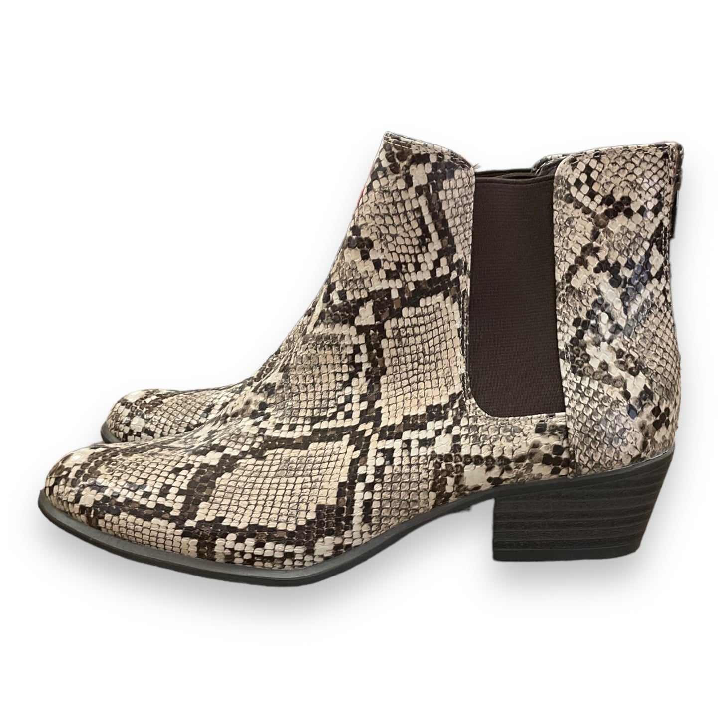 Boots Ankle Heels By Esprit In Snakeskin Print, Size: 7.5