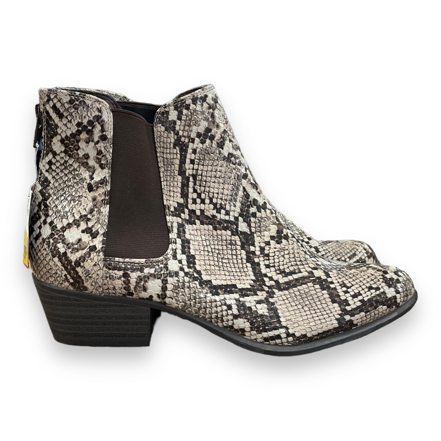 Boots Ankle Heels By Esprit In Snakeskin Print, Size: 7.5