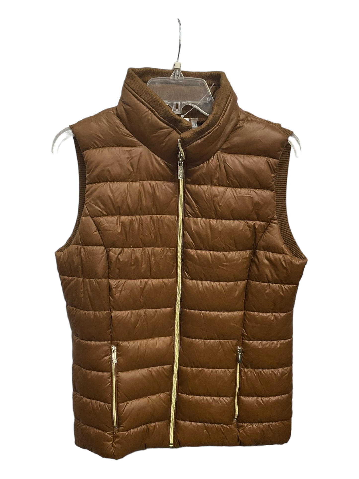 Vest Puffer & Quilted By Calvin Klein In Brown, Size: M