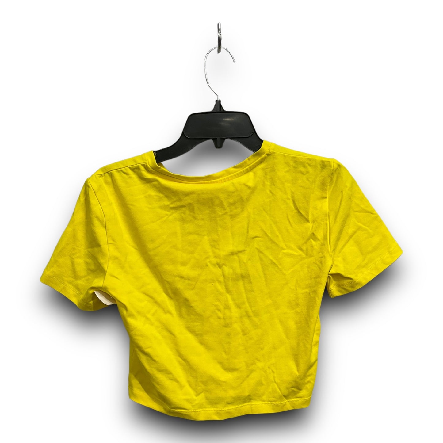 Top Short Sleeve Basic By Zara In Yellow, Size: M