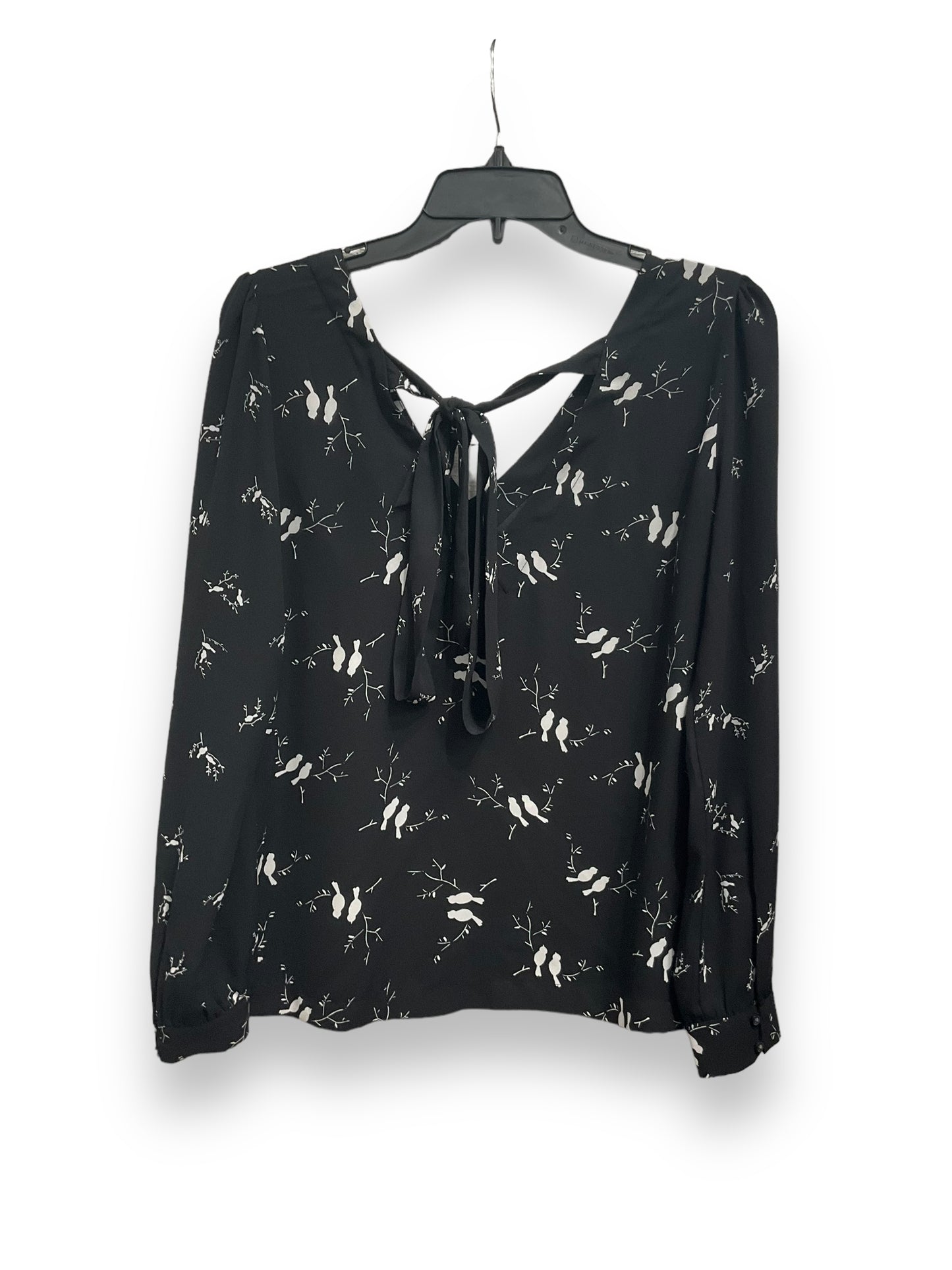 Blouse Long Sleeve By Loft In Black & White, Size: Xs