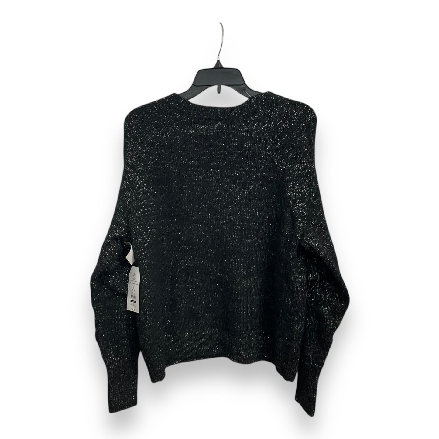 Sweater By Time And Tru In Black & Silver, Size: L