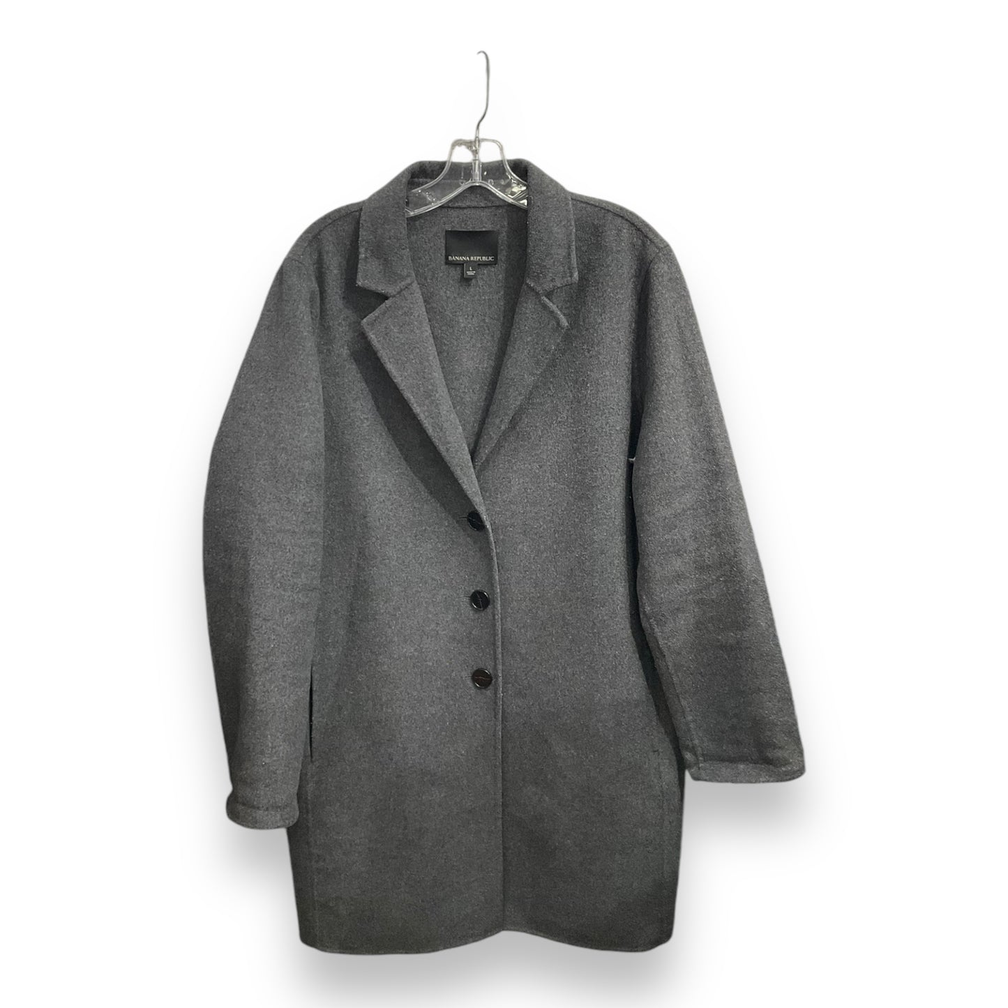 Coat Wool By Banana Republic In Grey, Size: L