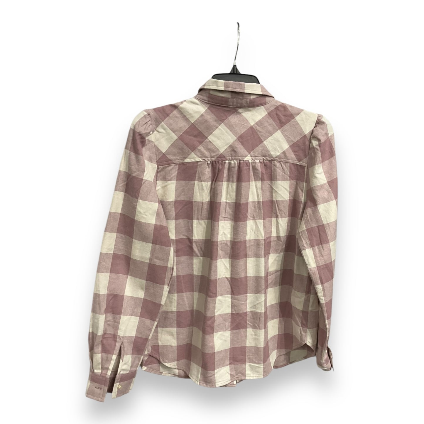 Top Long Sleeve By Loft In Plaid Pattern, Size: S