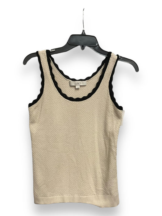 Top Sleeveless By Loft In Black & Cream, Size: S